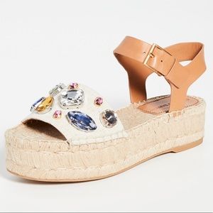 Tory Burch Crystal Platform Sandals size 7.5